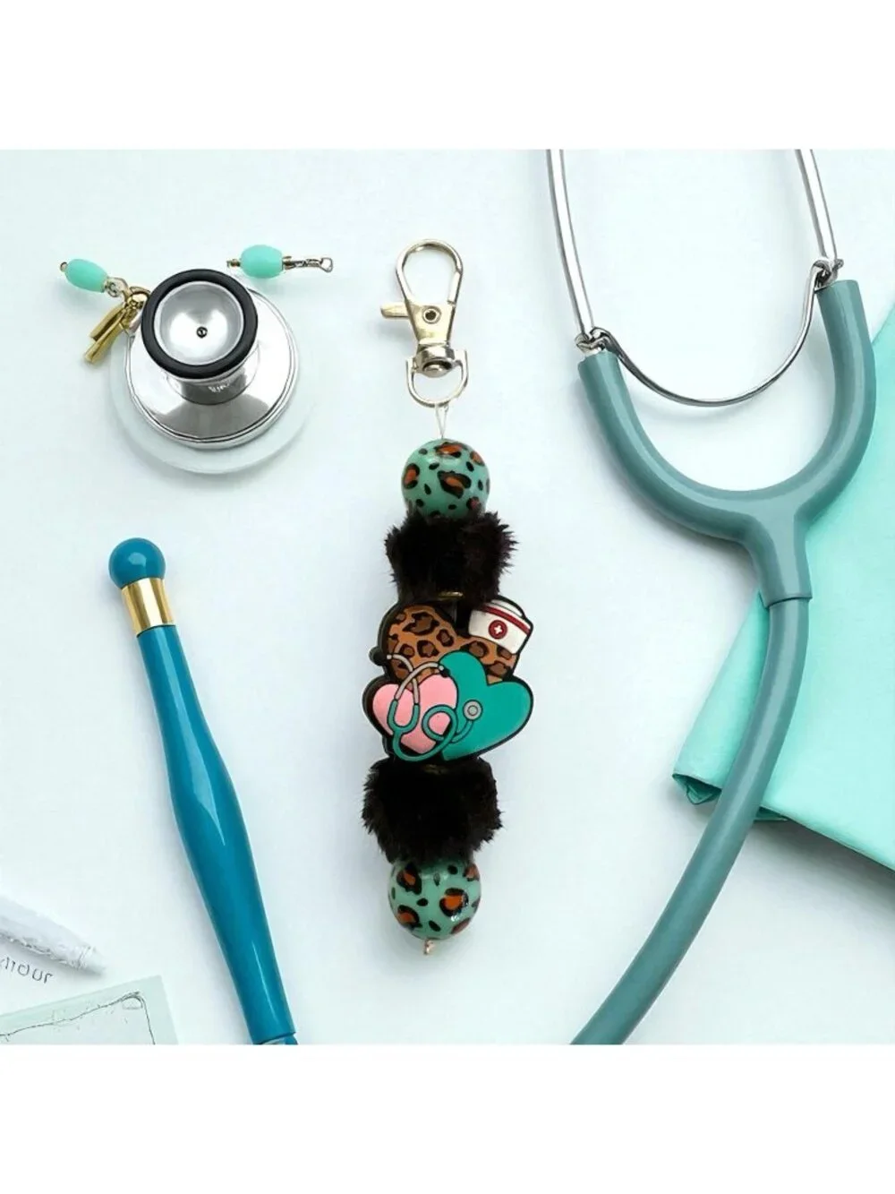 Handmade Keychain-Purse Clip-Nurse Themed